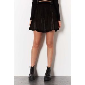 Black velvet skater skirt